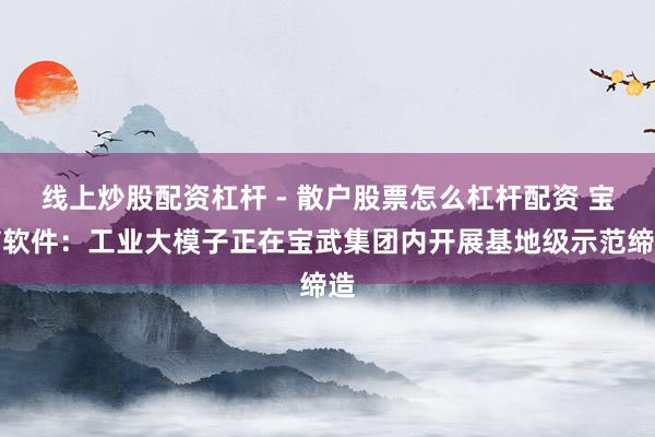 线上炒股配资杠杆 - 散户股票怎么杠杆配资 宝信软件：工业大模子正在宝武集团内开展基地级示范缔造