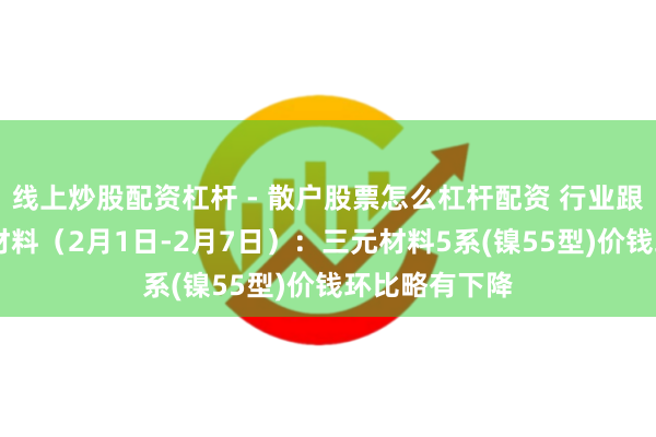 线上炒股配资杠杆 - 散户股票怎么杠杆配资 行业跟踪|锂电正极材料(2月1日-2月7日):三元材料5系(镍55型)价钱环比略有下降