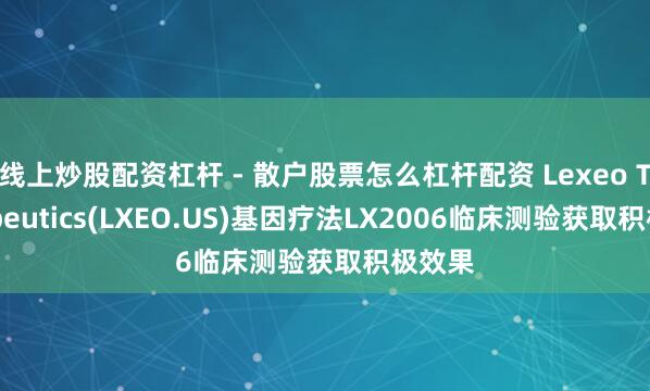 线上炒股配资杠杆 - 散户股票怎么杠杆配资 Lexeo Therapeutics(LXEO.US)基因疗法LX2006临床测验获取积极效果